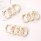 Scrunchies Silk Satin Hair Ties - Small Mini Thin Elestics Ponytail Holder Hair Bands Skinny Scrunchy For Thick Curl Hair No Crease Hair Ties Soft Accessories No Hurt Your Hair for Women and Girls