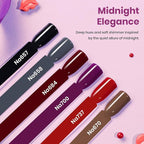 Beetles Winter Gel Nail Polish Set – 6 PCS HEMA-Free Gel Nail Kit Burgundy Dark Red Brown Black Gray UV Nail Polish Color DIY Midnight Elegance Manicure Home Salon Christmas Gifts for Women