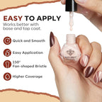 modelones Fall Orange Nail Polish Set 6 Colors, Nude Brown Maroon Gray Quick Dry Mini Nail Lacquer Kit, Nail Art DIY Home Salon Manicure Gifts for Women Girls