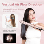 8-in-1 Hair Dryer Brush & Hot Air Styler, 110,000 RPM Blow Dryer Brush Foldable LCD Display, 4 Heat Settings Auto Curler Fast Drying Curling Straightening for Salon & Travel (Pink)