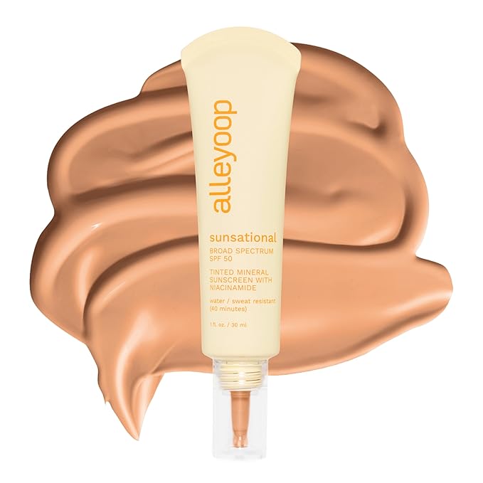 Alleyoop Sunsational Tinted Moisturizer SPF 50 for Face Broad Spectrum – 100% Mineral Face Sunscreen with Jojoba, Hydrating & Soothing Tinted Sunscreen, Vegan & Cruelty-Free (Ray)