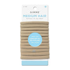 Gimme Beauty Medium Hold Hair Bands - Seamless Nylon & Spandex Ties for All Hair Types - Damage-Free, Comfort Fit Ponytail Holders - No-Crease Elastic Bands for Daily Use - 12 Pack, Blonde