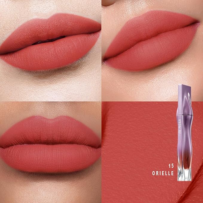 NEBULA VELVET LIP CREAM-Long Lasting Lip Stain, Waterproof and Transferproof Lip Tint, Matte Finish, Smooth Out Lip Lines, Lightweight & High Coverage, Stocking Stuffers (15 ORIELLE)