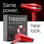 TREZORO Professional Blow Dryer for Women – Ionic Hair Dryer 2000W for Salon & Personal Use – Powerful, Fast & Quiet Drying for Curly Hair, Unwanted Frizz – Design for Travel – 8.2ft Cord – Red