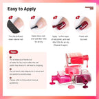 12 PCS Pink Nail Polish Set With 10 Colour Combo, 2 PCS Base and Top Coat, Fast Drying Long Lasting Nail Polish for Holiday Gift Giving