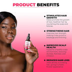 Hair Growth Oil - Ginger Scented, Pink, Unisex Adult, Promotes Thick Long Hair Growth, Suitable For All Hair Types, Vegan & Cruelty-Free