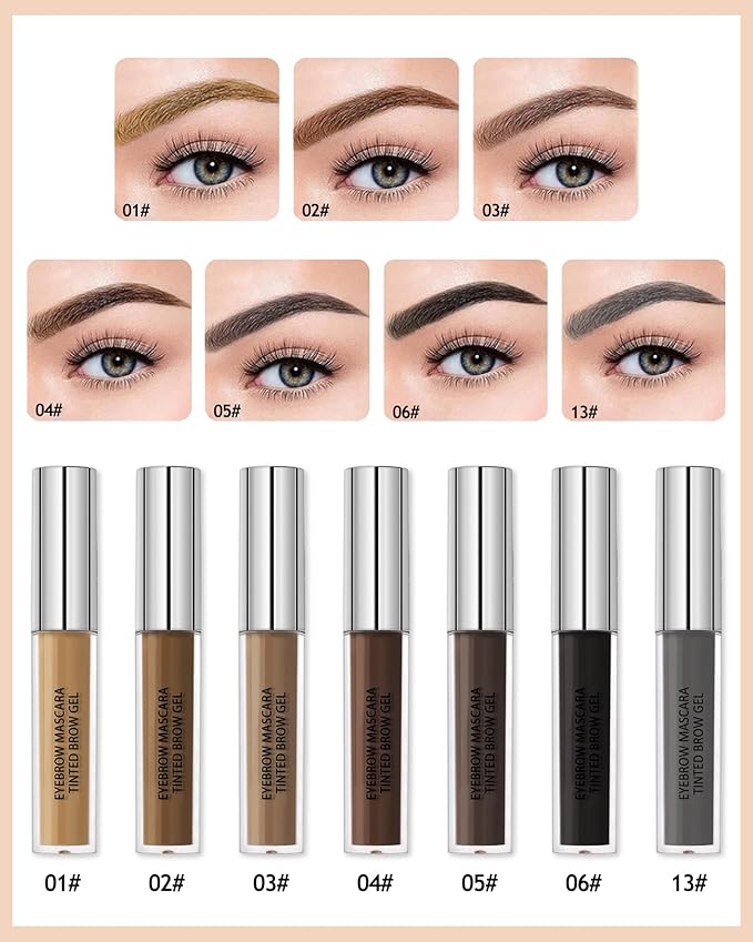 Waterproof Tinted Brow Gel- Long Lasting SmudgeProof Liquid Eyebrow Makeup, Eyebrow Mascara Tinted Brow Glue, Eye Brow Filler, Volumizing Enhance Brow Mascara,With Brow Razor,Gift for Women- 03Brown