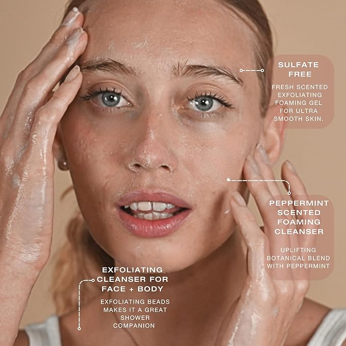 Biba De Sousa The Mandelic Scrub - Gentle AHA Exfoliation - Invigorating Daily Facial Cleanser For All Skin Types - (8 oz)