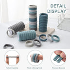 100 Pcs Thick Seamless Hair Ties, Ponytail Holders Hair Accessories No Damage for Thick Hair Christmas Gift(Cool Colors)