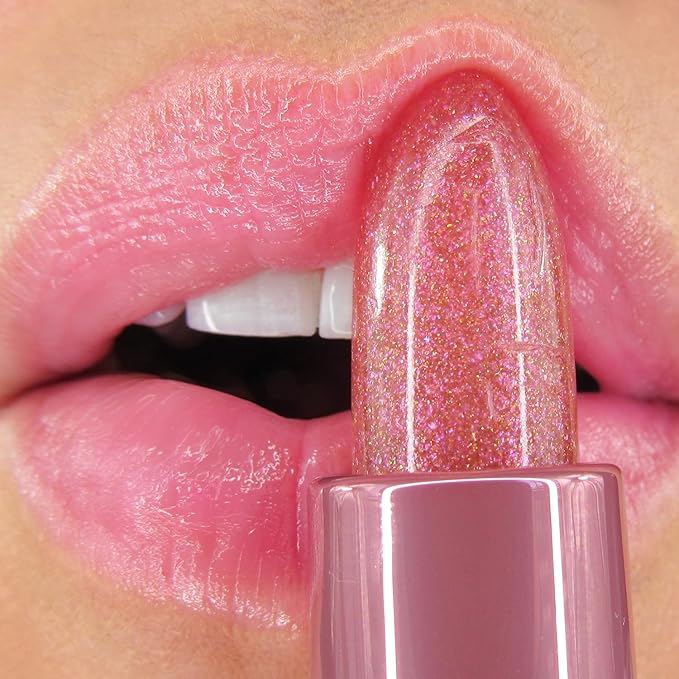 Winky Lux Pink Opal Glimmer Balm – Nourishing pH Lip Balm with Color Changing Pink Tint with Shimmer, Hydrating Ceramides Soften Lips, Raspberry Vanilla Scent