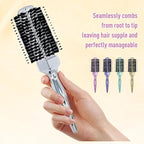Round Hair Brush with Wild Boar Bristles – Specialized for Blowouts & Styling at Home or Salon, Suitable for All Hair Types.Green