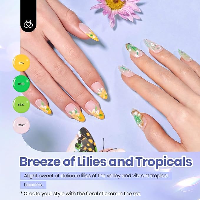 beetles Gel Nail Polish Set - 40 Pcs 36 Colors Nail Polish Kit Pink Red Green Blue Color Gel with Base&Glossy Matte Top Coat UV LED Petal Symphony Collection Nail Art Christmas Gifts for Women