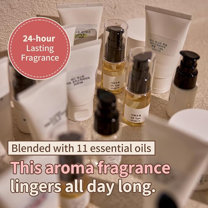 Aroma Nut Slim Fit Oil Wash-Korean Skin Care for Body Contouring, Cellulite Reduction, and Moisturizing Dry Skin, contains a blend of 11 essential aroma oils(315ml / 10.6 fl oz.)