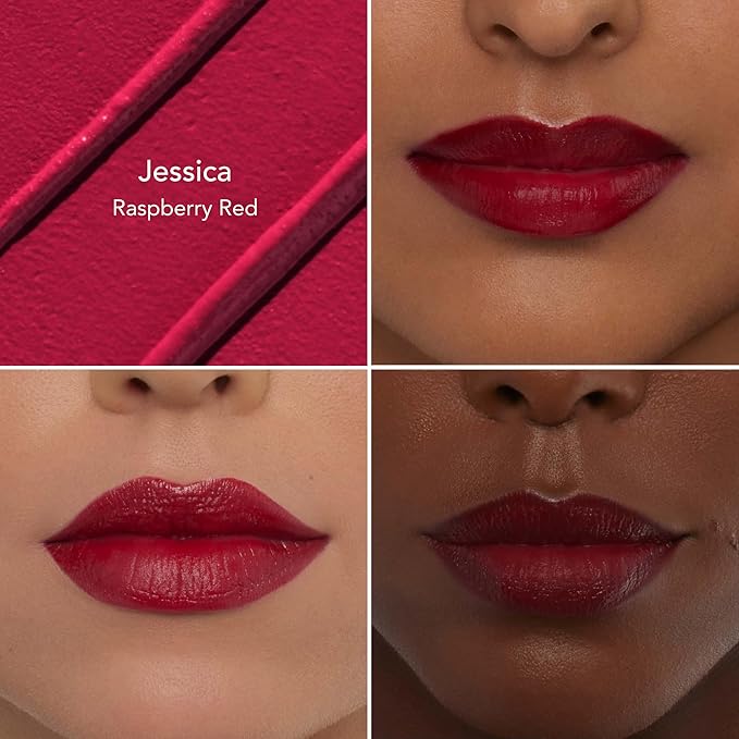Thrive Causemetics Impact-FULL Smoothing Lipstick, Moisturizing Lip Makeup Essential with Vitamin E, Lightweight Creamy Lipstick for Women, Long Lasting, Vegan, Shade Jessica (Raspberry Red)