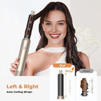 5 in 1 Hair Dryer Brush Set,Professional Negative Ionic Hot Air Styler, Air Curling Wrap Styler,Detachable Blow Dryer Brush With Auto Wrap Curlers,Hair Styling Tools For Straight/Curl/Drying/Smoothing