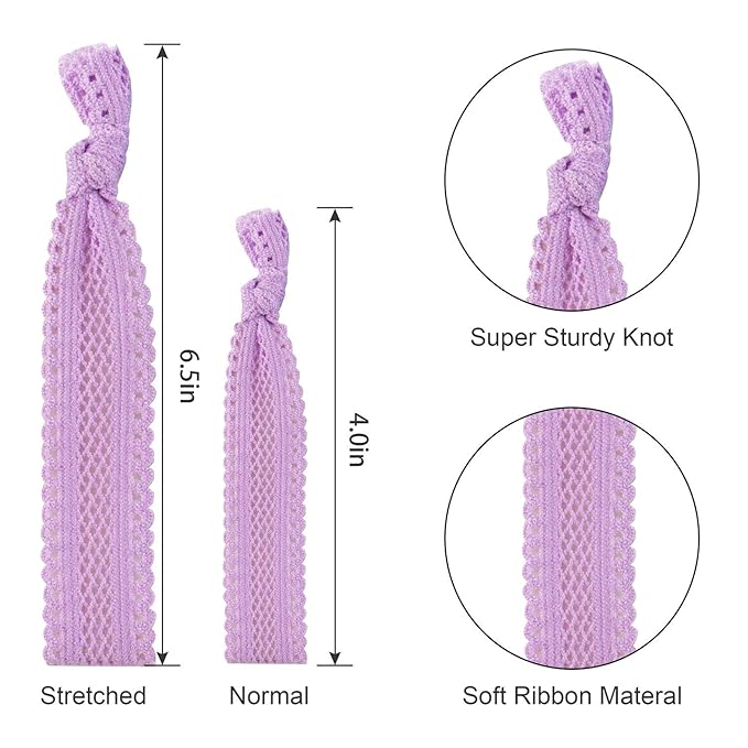 79STYLE 50pcs Elastic Hair Ties No Crease Ouchless Cute Print Ribbon Ponytail Holders Braid Soft Fabric Yoga Twist Cute Hair Ties Hair Accessories Hand Knotted Fold Over Solid Colors (50