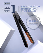GLAMPALM Hair Straightener 1" Ceramic Flat Iron Infused with Vita C, Korea's No.1 Professional Salon Tool with 3D Swivel Cord & Dual Voltage,11 Heat Settings(220°–450°), 25s Fast Heat-Up (GP201)