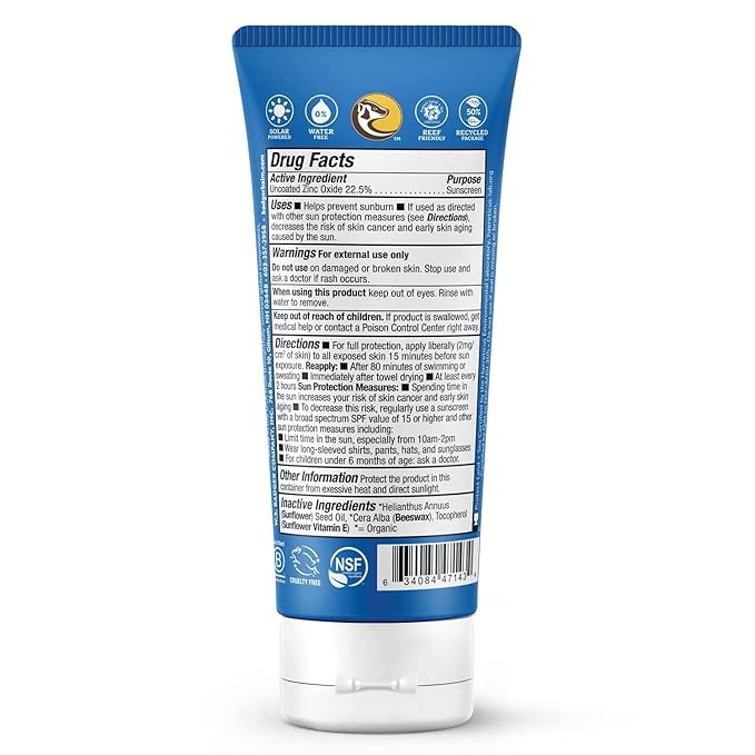 Badger Reef Safe Sunscreen, Unscented SPF 40 Sport Mineral Sunscreen, 98% Organic, Water Resistant Zinc, Approved for Hawaii & Mexico Reefs, 2.9 fl oz, 3-Pack