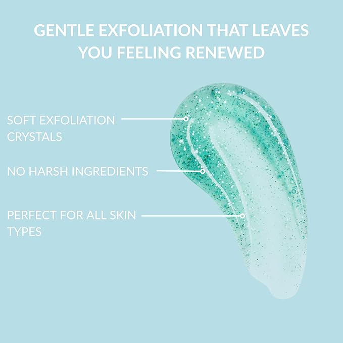 SpaScriptions Exfoliating Hyaluronic Acid Body Wash - 32 fl oz, Scented Moisturizing Body Wash with Sea Salt for Soft Glowing Skin, Gentle Natural Daily Cleanser Body Scrub, PH Balanced, Paraben Free