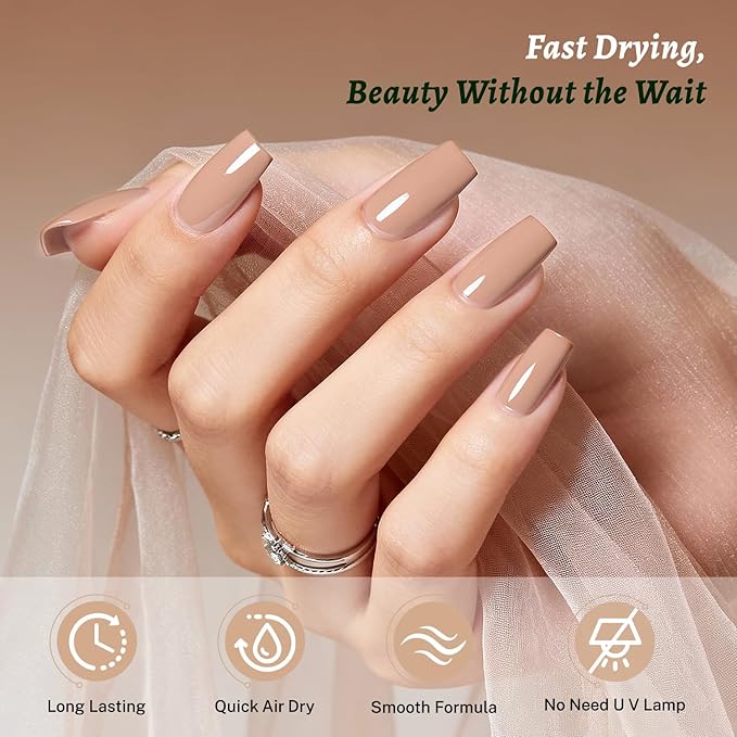 18ml Nude Nail Polish Large Volume Quick Drying Light Pink Nail Polish, Fast Drying and Long Lasting Color Nail Art DIY Home Manicure Gift for Women