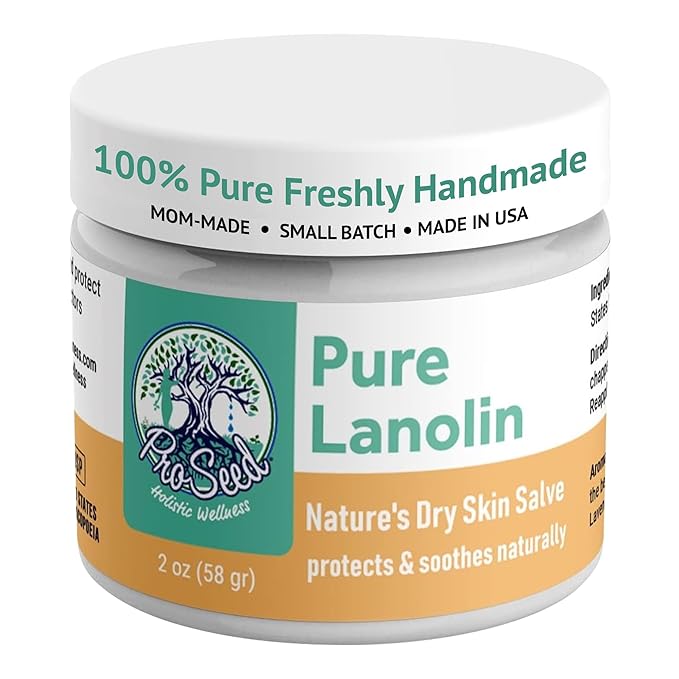 100% Pure Lanolin, Handmade in USA, Unrefined Balm, Dry & Itchy Skin, Cracked Lips, Breastfeeding, Nipple Cream, Baby Care, Moisture-Rich, Nursing Essentials & Petroleum-Free, for Hands, Face & Body
