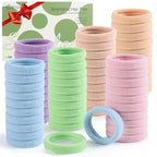 100 Pcs Thick Seamless Hair Ties, Ponytail Holders Hair Accessories No Damage for Thick Hair Christmas Gift(Candy Colors)