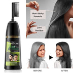 SkinSmart 360® No-Stain Hair Dye Shampoo – Full Gray Coverage for Men & Women, 3-in-1 Color + Cleanse + Condition, Natural Ingredients, Easy No-Mix Formula, 200 mL (Natural Black + Magic Comb)