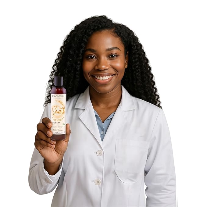 Afrocenchix Smooth Curl Cream – Natural Styling Cream for Afro & Curly Hair – Defines Curls, Adds Shine & Moisture – With Shea Butter, Coconut Oil & Aloe Vera – Vegan, 250ml (9oz)