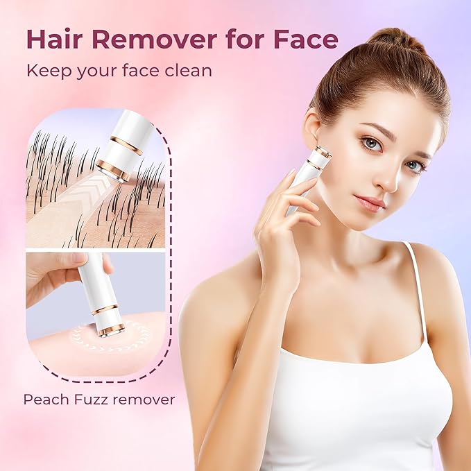 2025 BLIBEE Women's Electric Shaver and Bikini Trimmer, Electric Razor for Women, 2-in-1 Painless Hair Remover for Face Legs Underarms & Bikini Area, Waterproof for Wet and Dry Use, USB Rechargeable