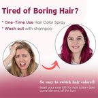 Pink Hair Spray, Hair Color Spray 1-Day Hair Dye Colored for Kids Women Men, Hair Wax Color Washable, Hair Paint Halloween Fast-Drying 4.06 Fl Oz