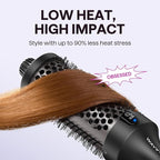Wavytalk Thermal Brush Blowout Boost Grande, 1.77 Inch Heated Round Brush for Long Hair, Tourmaline Ceramic Negative Ion Technology Reduce Hair Damage, Dual Voltage Black