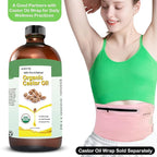 Organic Castor Oil for Body, Hair & Lashes Brow, USDA Certified 100% Pure Natural Glass Bottle, Cold Pressed, Hexane Free. Castor Oil for Hair Growth, Thicker Fuller Brows, 16.9oz