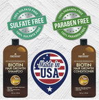 First Botany, Biotin Hair Growth Shampoo Conditioner Anti Hair Loss Thickening formula Collagen & Stem Cell For Hair Regrowth Anti Thinning Sulfate Free For Men Women Anti Dandruff Treatment 16 oz x2