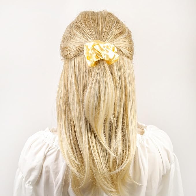 Satin Hair Scrunchies for Women - JGQUR 30 Pack Black White Pink Red Big Scrunchie for Girls Seamless Elastic Small Hair Ties Ponytail Holders Hair Accessories, Yoga, Sleep, Daily Use