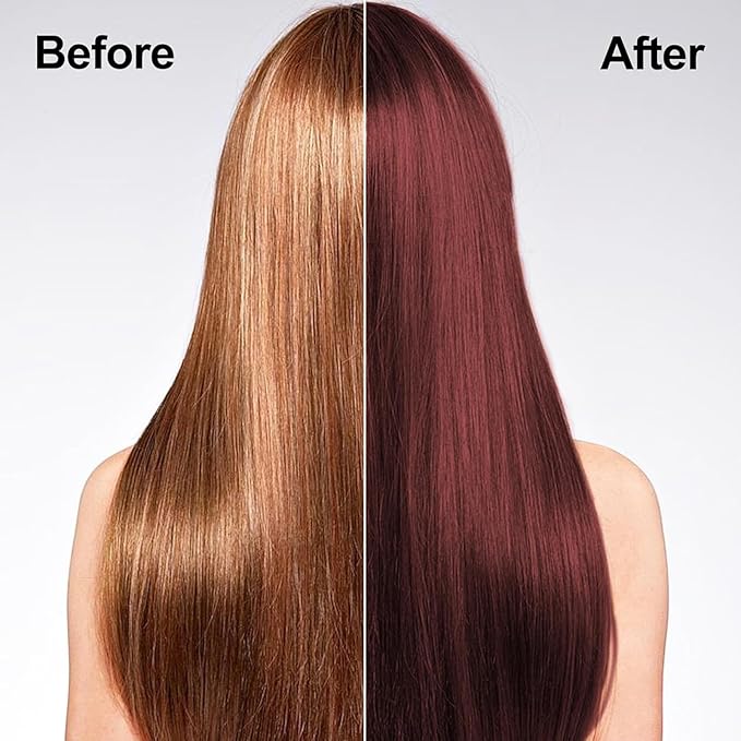 Deep Wine Red Hair Dye Shampoo 3 in 1 for Gray Hair, Instant Hair Dye for Men Women, Long-lasting & Natural Hair Color Shampoo, Effect in Minutes, 16.9 Fl Oz
