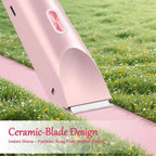 2-in-1 Bikini Trimmer for Women, Bikini Shaver, Dual Head Electric Razor, IPX7 Waterproof Wet/Dry, USB Rechargeable for Pubic/Underarm/Leg, Pink