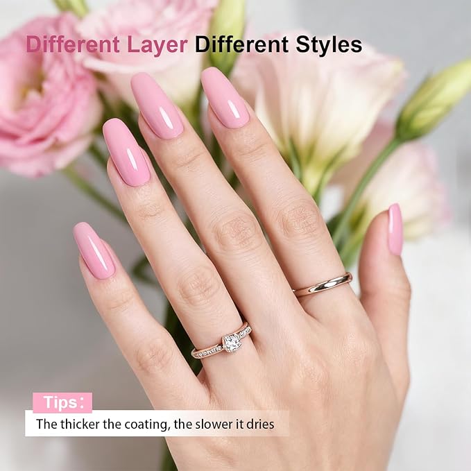 16.5ml Baby Pink Nail Polish Large Volume Quick Dry Nail Polish, Long Lasting Shine, Fingernail Toenail Nail Art DIY Home Travel Nail Art Gift