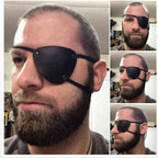 1 Pair Retro Single Eye Patch - Black Eye Patches - PU Leather Pirate Eye Patch Cover Adjustable Medieval Steampunk Blindfold for Adults Role Play Costume Accessories
