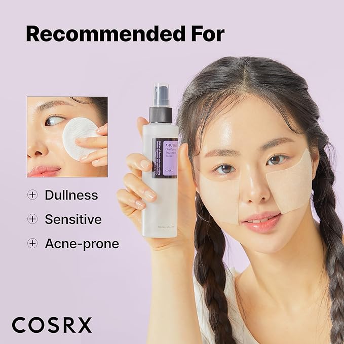 COSRX AHA/BHA Treatment Toner 5.07 fl.oz/ 150ml, Facial Exfoliating Spray for Whiteheads, Pores, & Uneven Skin, Korean Toner, Korean Skin Care, Stocking Stuffers, Gifts for Women, Holiday Gifts