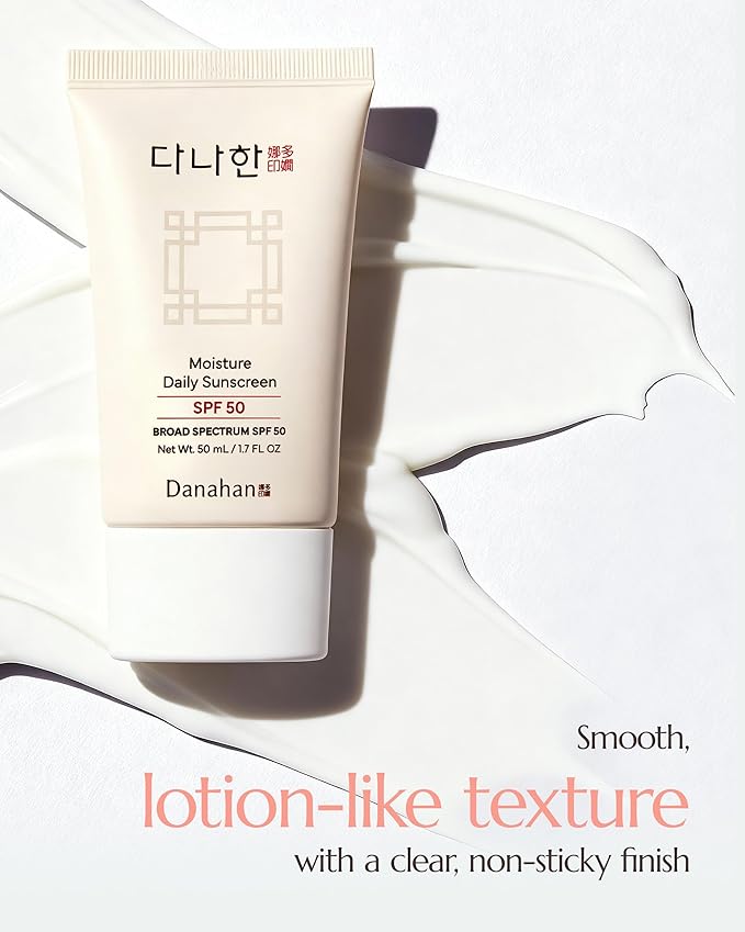 Moisture Daily Sunscreen SPF 50 - Korean Face Sunscreen, Broad Spectrum UV Protection with Ginseng & Niacinamide - Hydrating Lightweight Formula, No White Cast, K-Beauty, 1.7 oz.