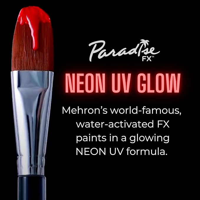 Mehron Paradise FX UV Neon Glow – Neon UV Vulcan 1.4 oz | Water Activated Black Light UV Paint for Raves, Costumes, SFX, Halloween, Stage, Theater & Cosplay