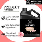Naturevibe Botanicals Pure Rose Water Toner 32 oz Hydrating Facial Mist & Hair Spray | 100% Natural, Alcohol-Free Skin Care & Makeup Setting Spray
