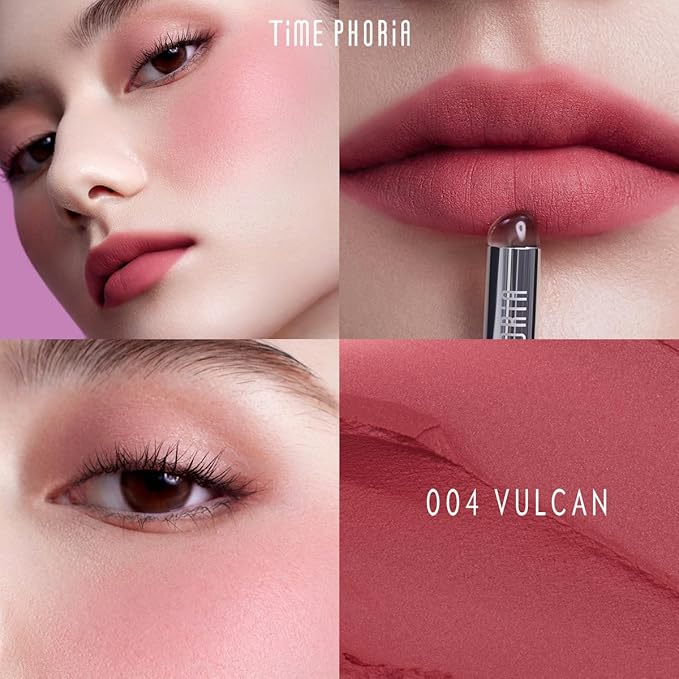 ORBITA LIP AND CHEEK BLURRING POT | Lip & Cheek Tint with Soft Velvety Mud Texture, Blur Matte Finish Lipstick, Featherlight, Multi-Use Makeup, Buildable Color, Long-Wearing (004 Vulcan)