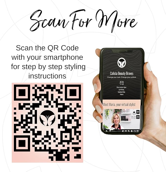 CALISTA GoGo Mini Heated Round Brush | Curl, Touch-Up, De-Frizz, Smooth, and Style Hair with Mini 7” Styling Tool | Heats to 365°F | Perfect Travel Tool | Dual Voltage (Berry Burst)