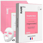 RARE Paris - Exception Rosée - Regenerating Facial Sheet Mask - Hydrating & Brightening - With Ceramides & Omega-3 & 6 - Brightening, Firming & Revitalizing - Multi-Active Serum Formula - 5 Pack