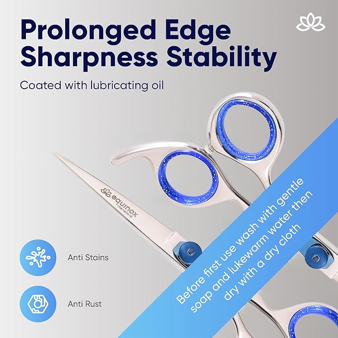 Equinox Razor Edge Series Professional Hair Scissors - 6.5” Premium Japanese Stainless Steel Hair Cutting Scissors, Hair Shears, Hair Razors for Hair Cutting, Barber Accessories & Hair Salon Supplies
