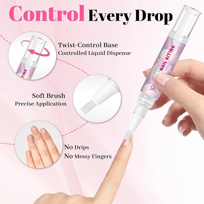 2 Packs Nail Biting Treatment for Kids Stop Biting Pens Prevention Thumb Sucking Deterrent Nail Polish Fast Dry Long Lasting Non Toxic Natural Nail Care Pen for Children Teens Adults Biters(10ML)
