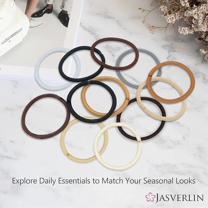 Gray Hair Elastics Ties, No Metal Ponytail Holders for Women Girls Men Guys Thick Curly Hair Styling Accessories No Pull Damage Crease Breakage 50pcs (Gray)