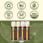 Earth's Daughter USDA Organic Lip Balm Stocking Stuffers 4-Pack Creamy Coconut Flavor - Beeswax, Coconut Oil, Vitamin E - Best Lip Repair Chapstick for Dry Cracked Lips