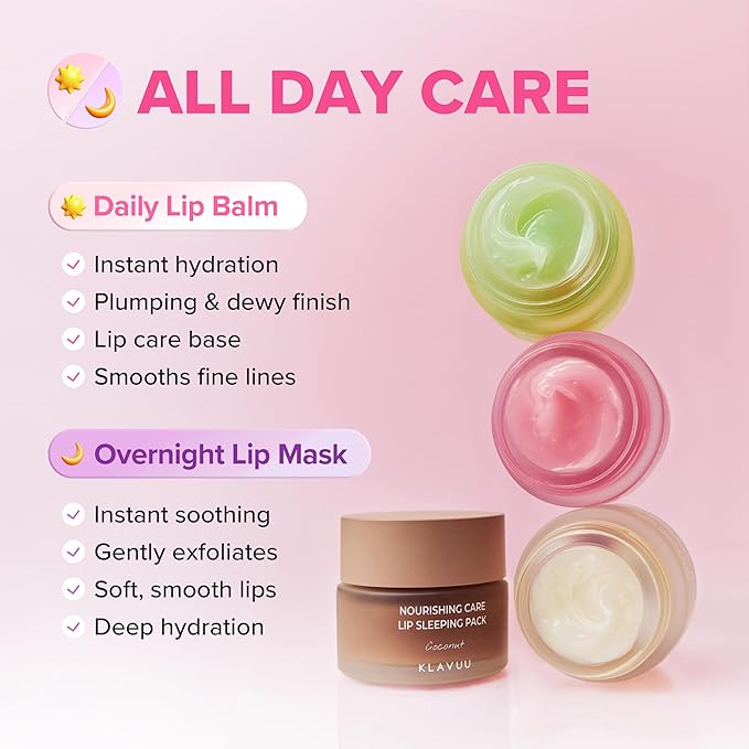 Klavuu Lip Mask Sleeping Pack (2PCS) – Overnight Deep Hydrating Korean Lip Balm Treatment for Very Dry, Chapped Lips | Lip Lightening & Plumping with Instant Hydration (Berry & Berry)